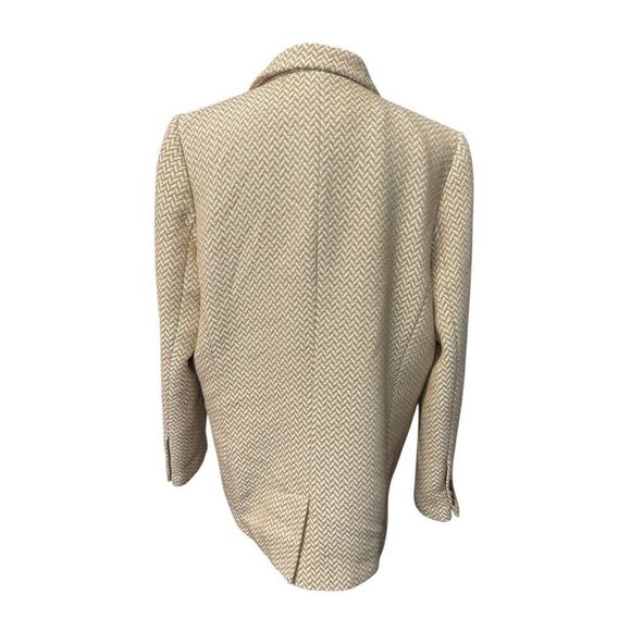 Anine Bing Herringbone Tweed Classic Blazer Tan/White Jacket XL - Picture 10 of 15